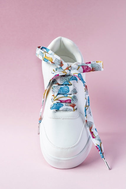 Lacets en tissu ginkgo pour baskets, sneakers, style naturel et oroginal par Pop Lacets.